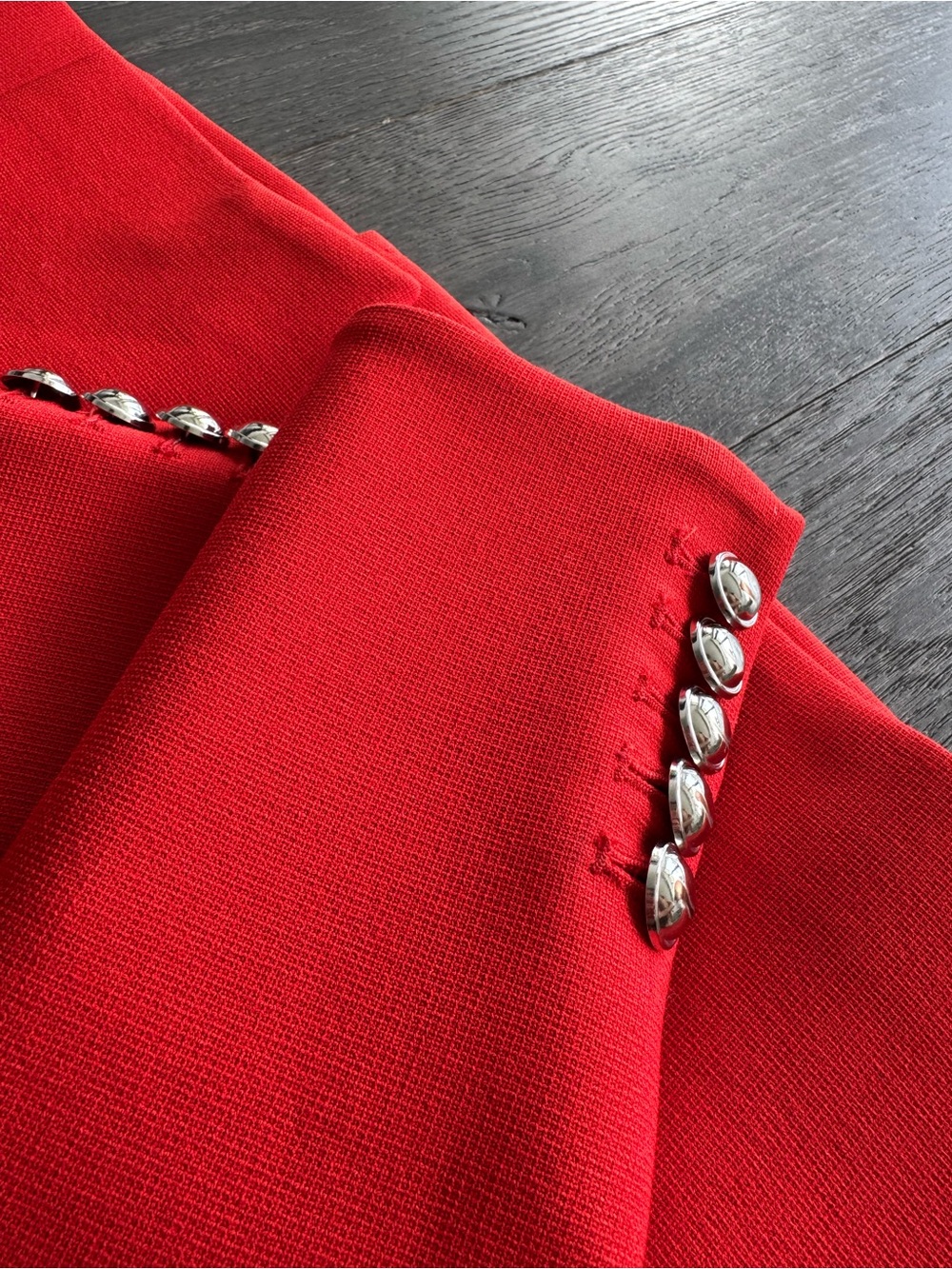 Veronica Beard Double-Breasted Bright Orange Blazer - Picture 4 of 7